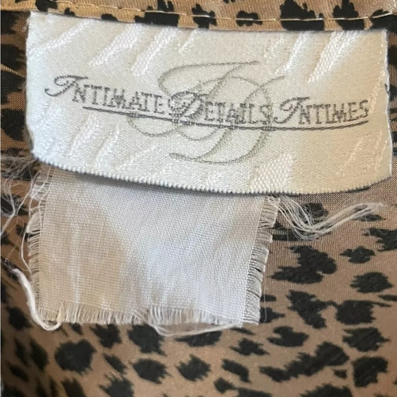 Vintage Intimate Details Leopard Print Silky Slip Dress Lingerie Made In Canada - Picture 5 of 5